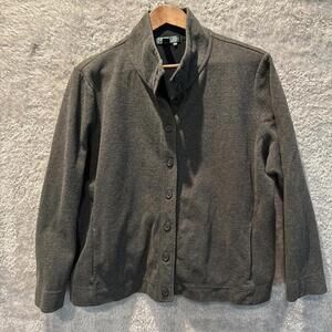 Lauren Ralph Lauren Women's Gray Size 2X Sweatshirt Button Jacket